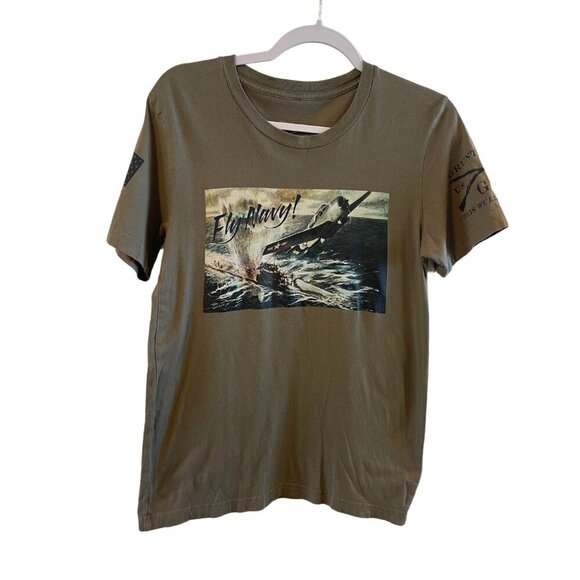 Grunt Style US 1776 Fly away Navy Tshirt Army Green Small This We'll defend - Picture 1 of 6